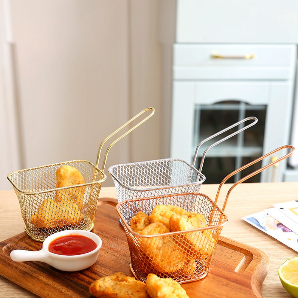 Food Snacks Catering - Dekoracyjny, mały, kwadratowy koszyk do smażenia,